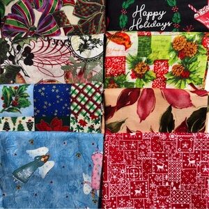 8 fat quarters Festive Holiday cotton Fabric Bundle #24